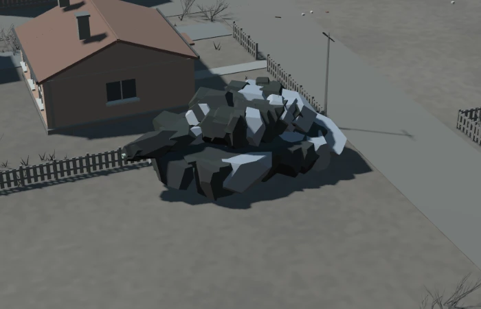 External camouflage structures on a vehicle in the DEBOX application